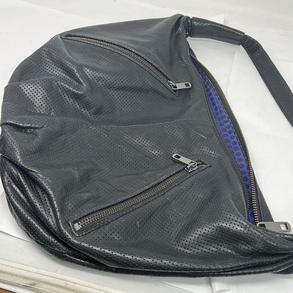 Rebecca Minkoff Perforated Leather Large Hobo Zip Top Shoulder Bag - Picture 6 of 16